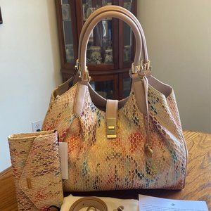 BRAHMIN SOLD OUT LARGE PURSE AND WALLET SET